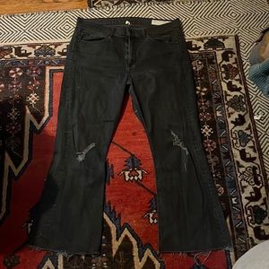 Rag and bone black crop flare Jean